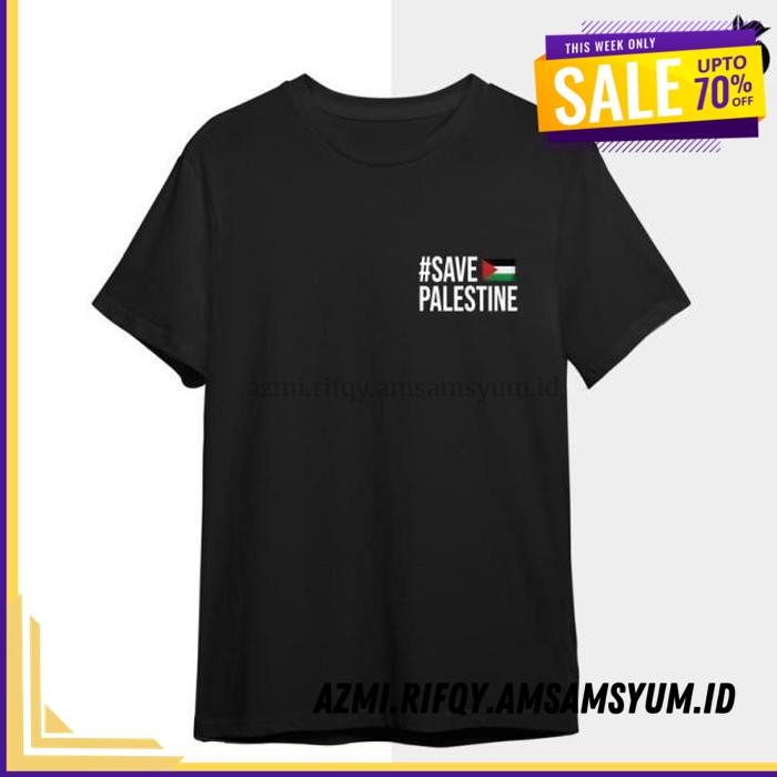 (DONE) KAOS BAJU DISTRO LOGO KECIL PALESTINA POLOS CUSTOM INDONESIA ANAK GAZA PALESTINE DEWASA COD S