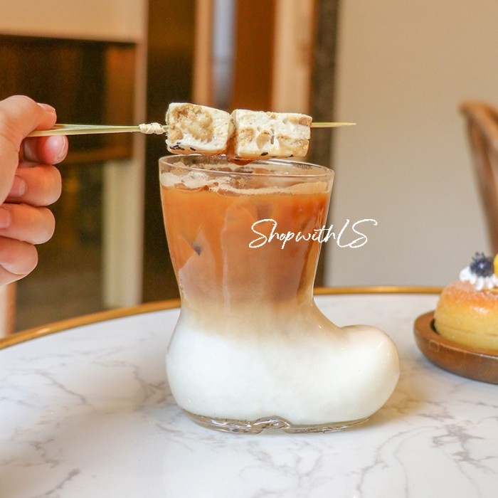 GELAS SEPATU KACA/GELAS UNIK BENTUK SEPATU/GELAS HOME CAFE/GELAS LUCU