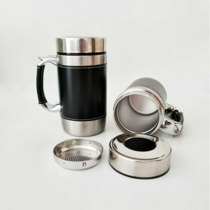 MUG SHUMA / MUG KULIT / MUG STAINLESS 450ML POLOS