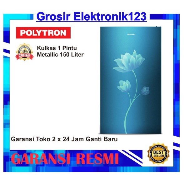 KULKAS POLYTRON KULKAS 1 PINTU METALLIC 150 LITER PRB 159B BANDUNG
