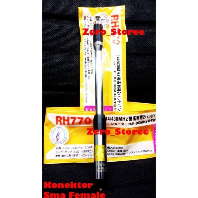 RH770 Antena HT Dualband sma Female Teleskopik Tarik Panjang RH 770