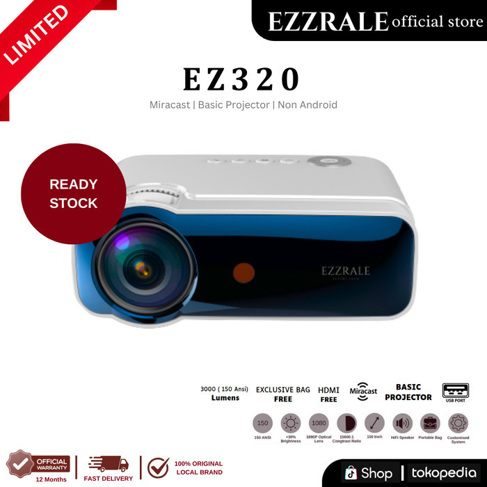 Ezzrale EZ320 Mini Led Projector (150 ANSI)