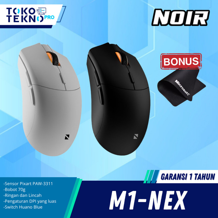 Noir M1 Lite Wireless Gaming Mouse PMW-3325 Garansi Resmi