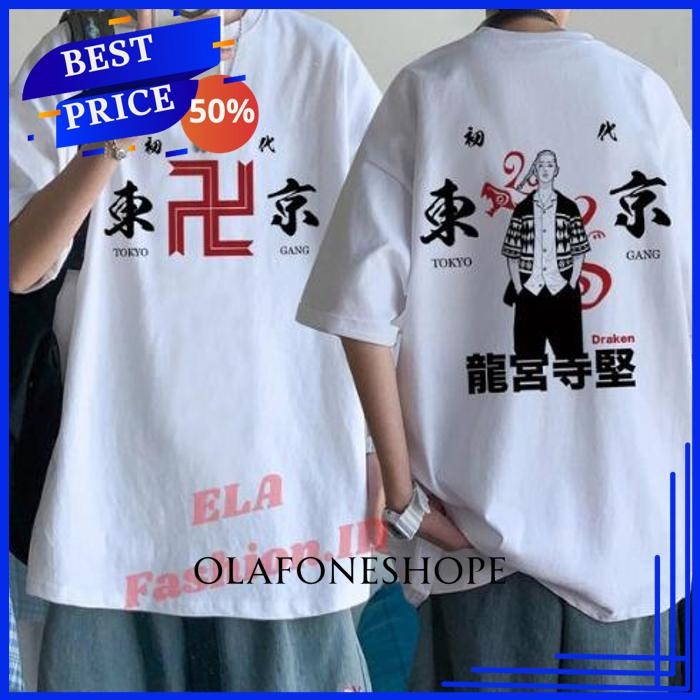 ATASAN PAKAIAN KAOS CUSTOM ANIME TOKYO REVENGERS MANGA MIKEY MANJI T SHIRT DRAKEN ANAK DEWASA BY OLA