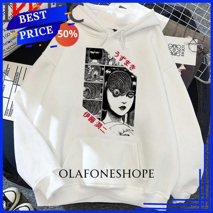 HOODIE ANIME JEPANG GAMBAR JUNJI ITO MANIAC ANIME MANGA BY OLAFONESHOPE EKSLUSIF !!