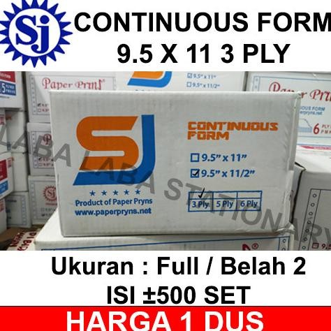 

TERLARIS - KERTAS CONTINUOUS FORM 3 PLY 9.5 X 11 SJ PAPER PRINT A4 / RANGKAP
