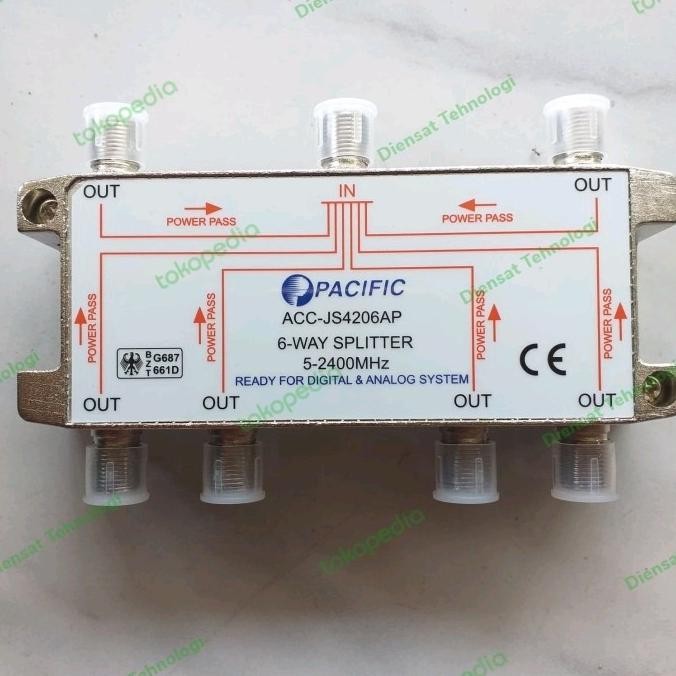 TERMURAH - Splitter Spliter Pacific 6 Way