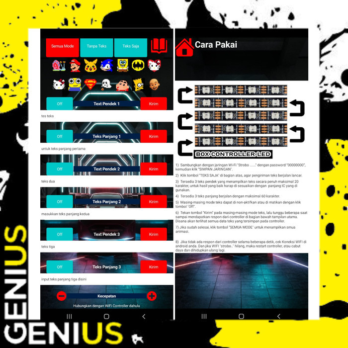 IC MODUL STROBO WAVE KACA ZIGZAG 5 BARIS GEN IONE IC ONLY