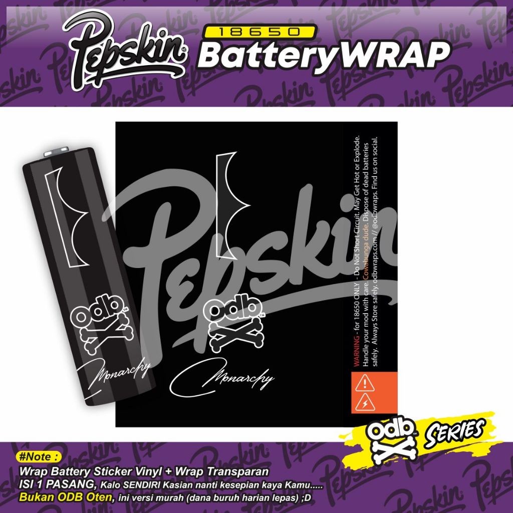 

*Premium Quality* Stiker Wrap Batrei 18650 Odebe V 01 Garskin Custom Stiker Maxdecal Bkn Case COD