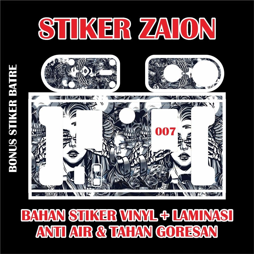 

*Premium Quality* Stiker Zaion Bahan Laminasi 007 Garskin Custom Stiker Maxdecal Bkn Case COD