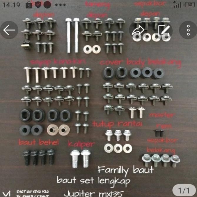 baut body full set jupiter mx 135 new 