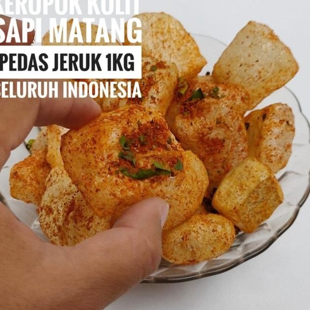 

Kerupuk Kulit Sapi Matang Rasa Pedas Daun Jeruk 1Kg / Krupuk Rambak