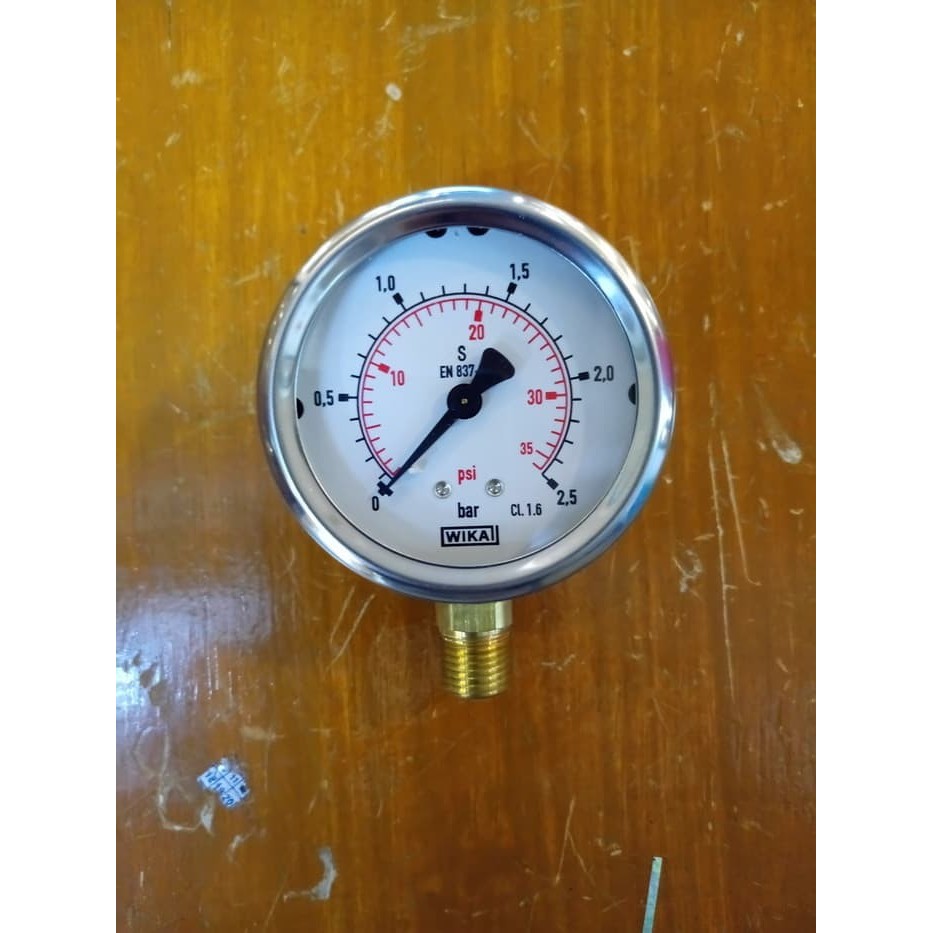 Wika Pressure Gauge / Manometer Range 2.5 Bar 2Nd Scale Psi