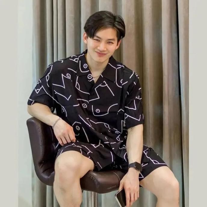 Piyama pria dewasa sleepwear men tie dye set pria baju tidur piyama RDN