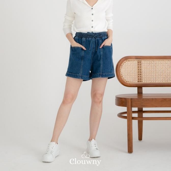 Clouwny Arabel Short Denim Celana Jeans Pendek Wanita Korean Look DS10