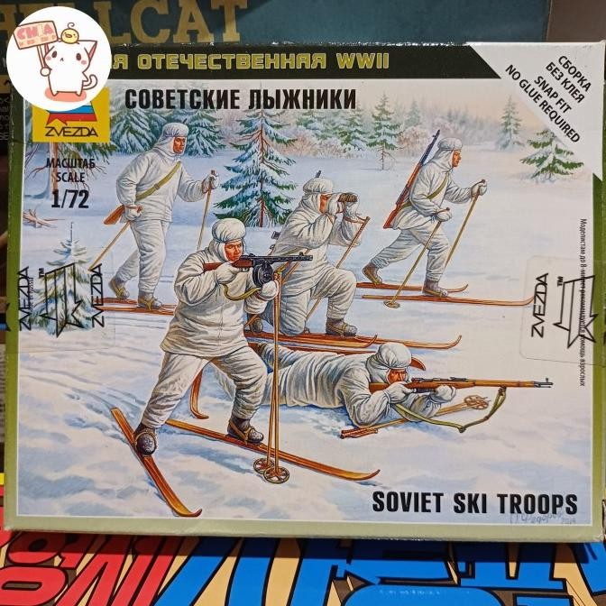 Tersedia Soviet Ski Troops 1/72 Zvezda Wwii Military Soldier Figure Plastic Model Kit