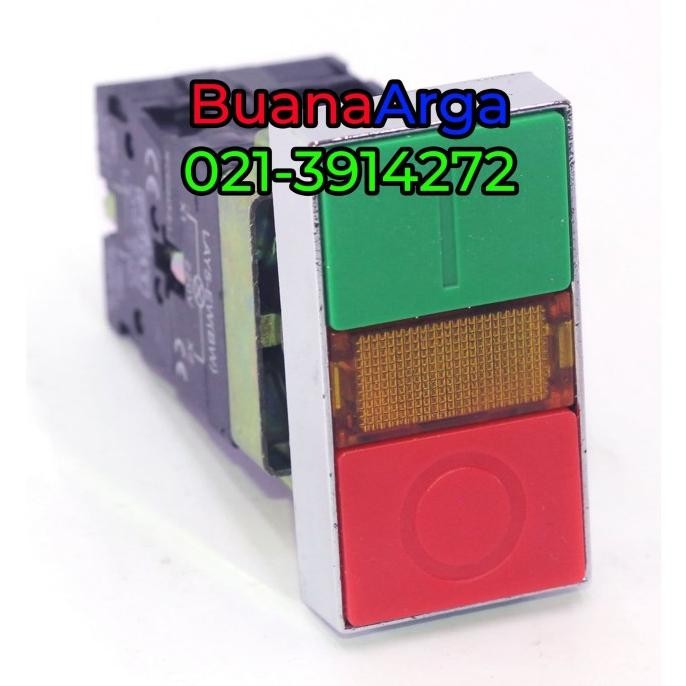

Double Push Button with Lamp 220 VAC LAY5-BW8565 | Diameter 22