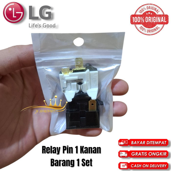 SET RELAY PTC PIN 1 KANAN + OVERLOAD KULKAS LG ORIGINAL 1 PINTU / 2 PINTU