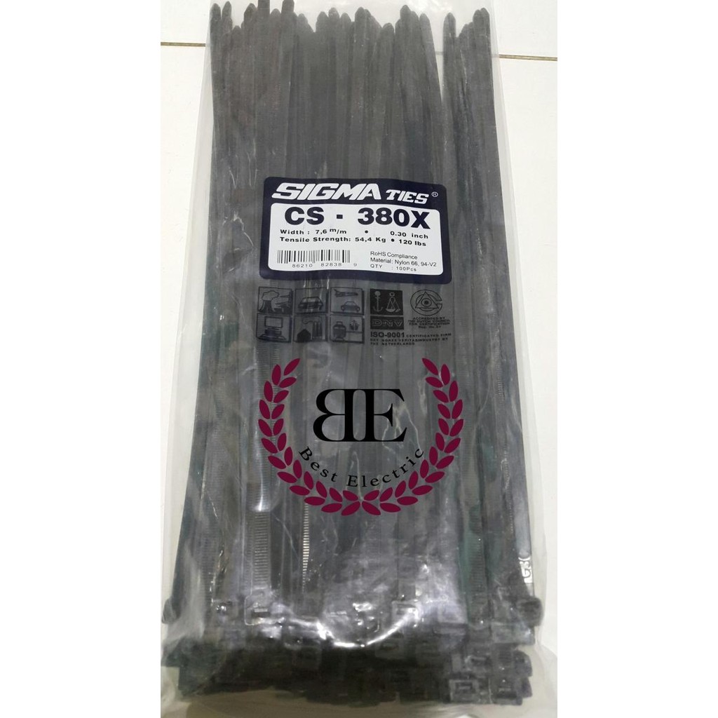 

TERMURAH - Kabel Ties / Kabel Tis / Cable Tie CS 380 X Hitam 38 cm SIGMA CS380X