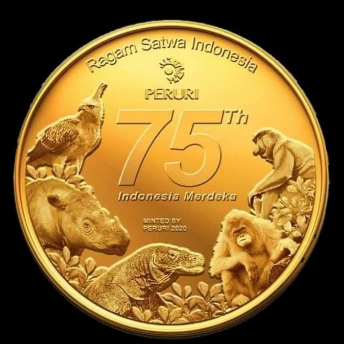 NEW Koin Mendali Peringatan 75 Tahun Indonesia Merdeka (PERURI) + BOX