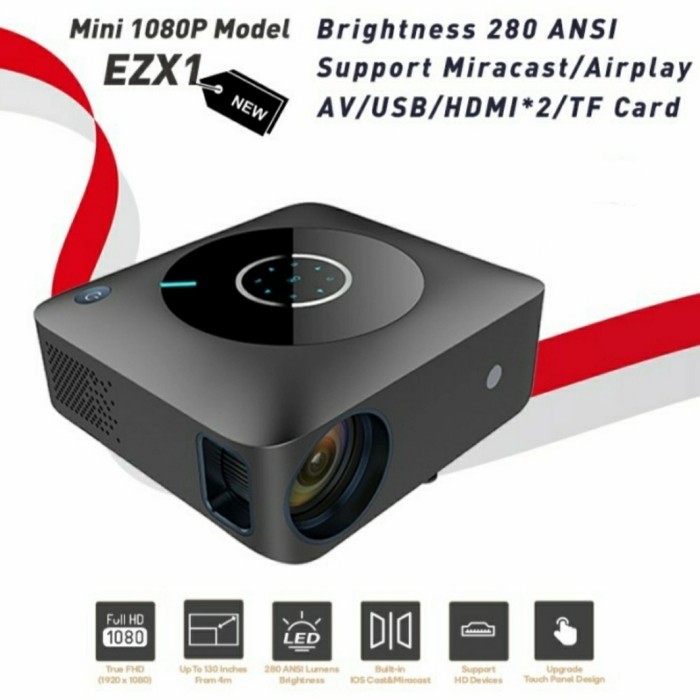 Hits Abis  Ezx1 New Projector Ezzrale Full Hd 1080P Native, Smooth Mirroring Type