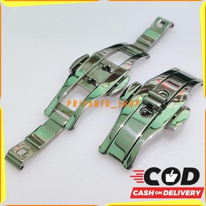 BUCKLE BUTTERFLY KUPU JAM TANGAN PUSH BUTTON JAM KERAMIK GC AC 17MM-25