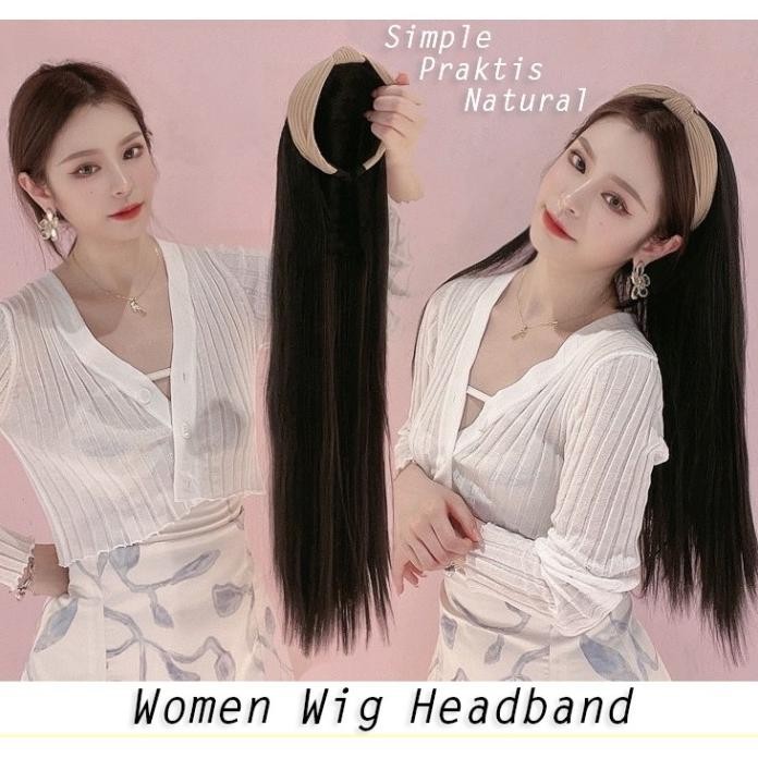 - WIG BANDO WANITA PANJANG LURUS DAN LEMBUT WIG BANDO SIMPLE PRAKTIS