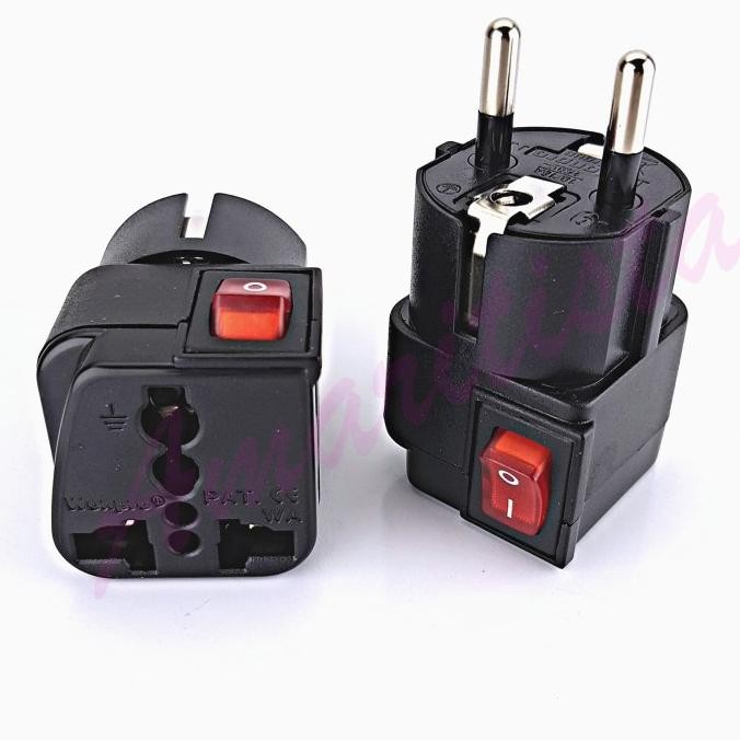 sale! steker arde over / adapter / adaptor universal wonpro + saklar on/off