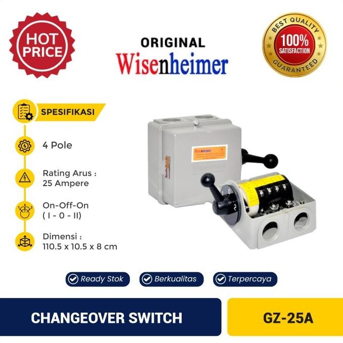 sale change over switch 4p 25a wisenheimer cos ohm saklar genset 25 a kuat