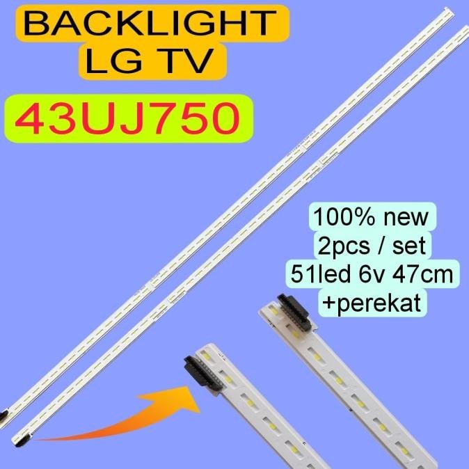 LAMPU LED BACKLIGHT BL TV LG 43UJ750 43UJ750T 43UJ750V 1512T