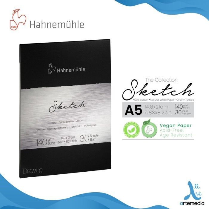 

Hahnemuhle The Collection Sketch A5 Drawing Paper Pad Kertas Gambar