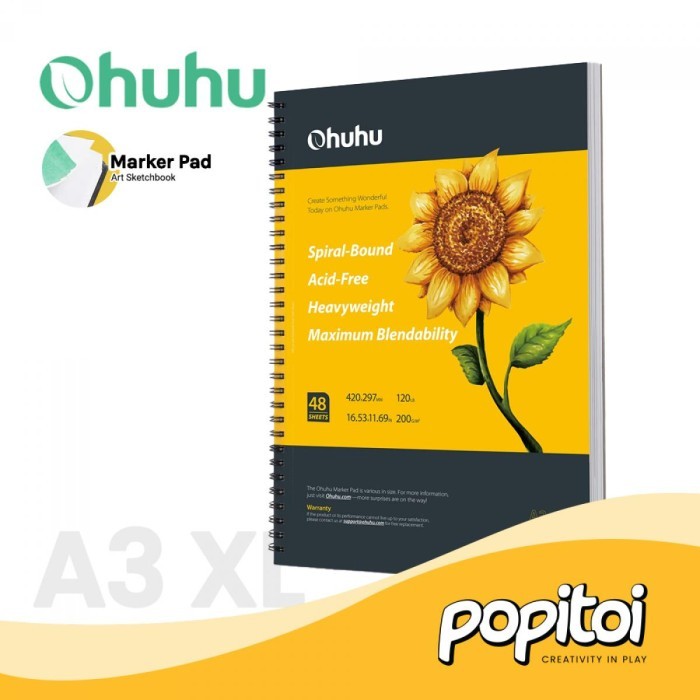 

OHUHU Marker Pads Art Sketchbook Buku Gambar Notebook Sketsa A3 Square