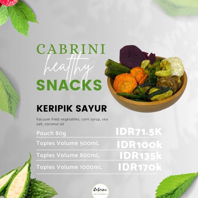 

Cabrini Healthy Snacks - Crunchy Veggie (Big) Keripik Sayuran Premium