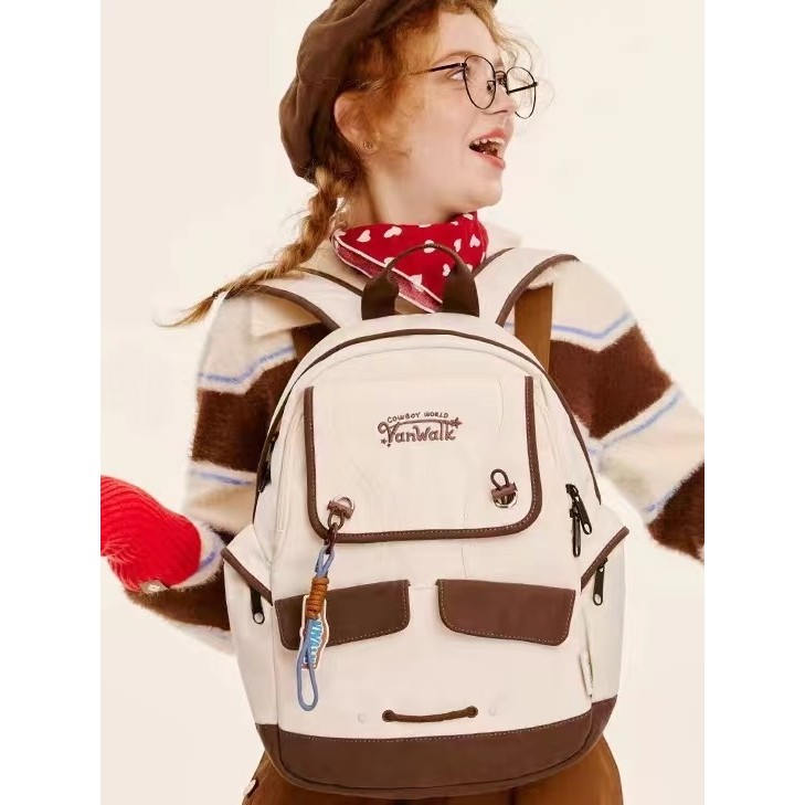 Tas sekolah ins baru lucu tas sekolah sederhana anak Wanita perempuan siswa berkapasitas besar korea