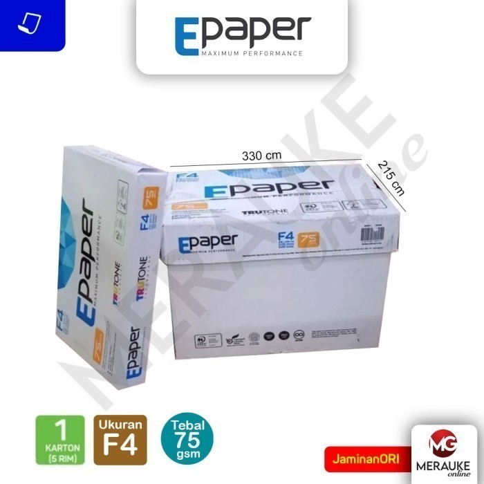 

Kertas HVS F4 75 gsm PER-KARTON (1 KARTON isi 5 RIM)