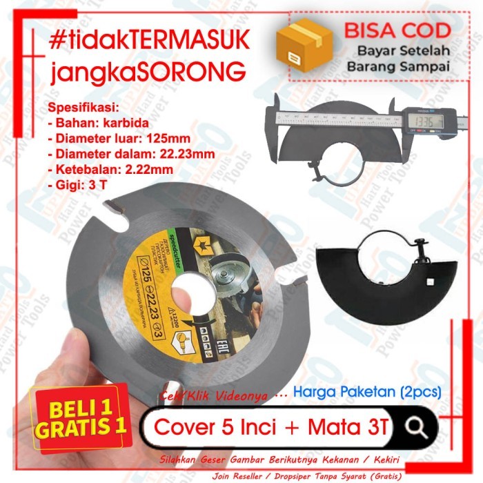 3T Circular Saw Mata Pisau Potong Kayu Cover Penutup Gerinda 5 Inch