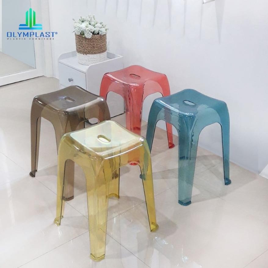 KURSI BASO BENING OLYMPLAST TRANSPARANT CRYSTAL STOOL / KURSI CAFE UNIK