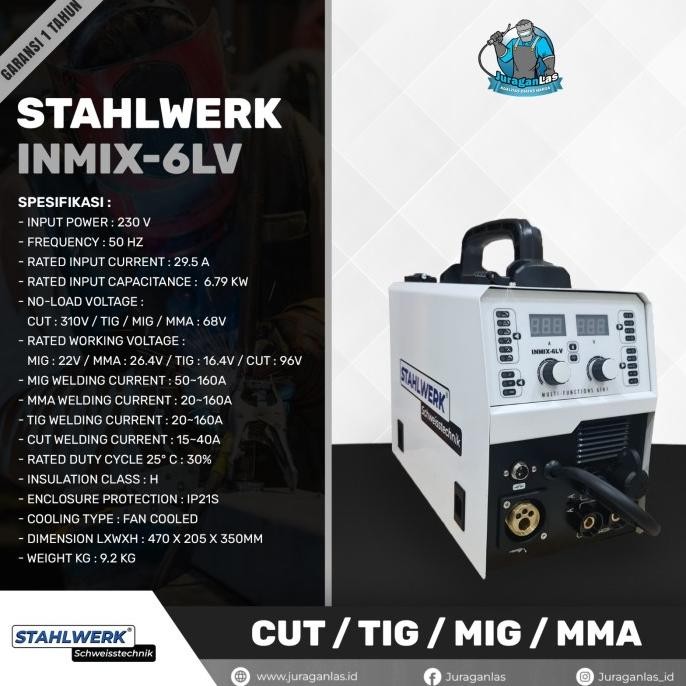 Diskon Stahlwerk Inmix-6Lv Mig Tig Cut & Mma Welding Machine