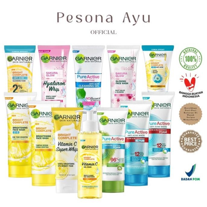 GARNIER Bright Complete (Anti Acne Facial Wash/ Scrub) | Sakura Glow