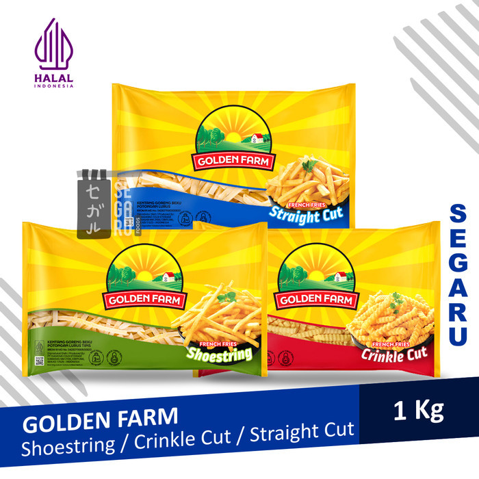 

Golden Farm French Fries Kentang Goreng Shoestring / Crinkle Cut 1 Kg