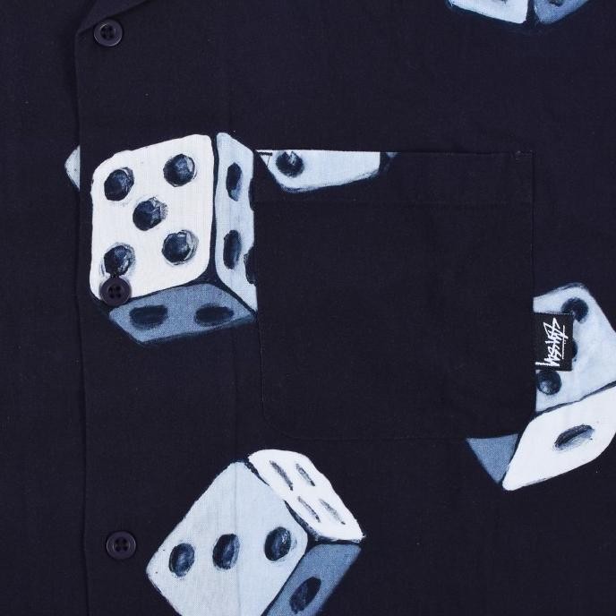 Ready Stock Kemeja Pria Stussy Australia Dice Pattern Rayon Button Up Shirt 100% Original Edoardo_St