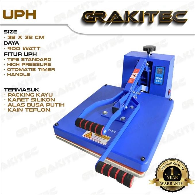 mesin press cup otomatis Mesin Press Sablon Kaos 38x38 900 Watt AUL