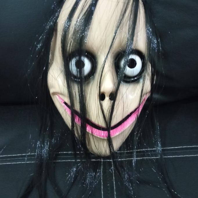 {{{{{{] Topeng momo hantu Halloween mask scary momo