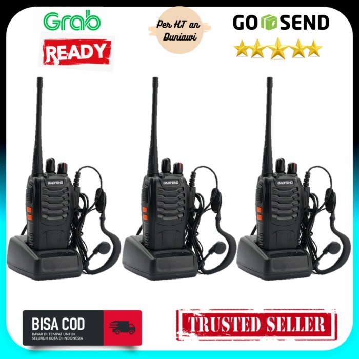 Paket 3 Unit HT Baofeng 888s Original BF 888s Siap Pakai