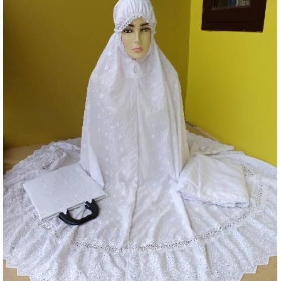 Mukena Dewasa Katun Paris Renda Rempel / Mukena Bordir