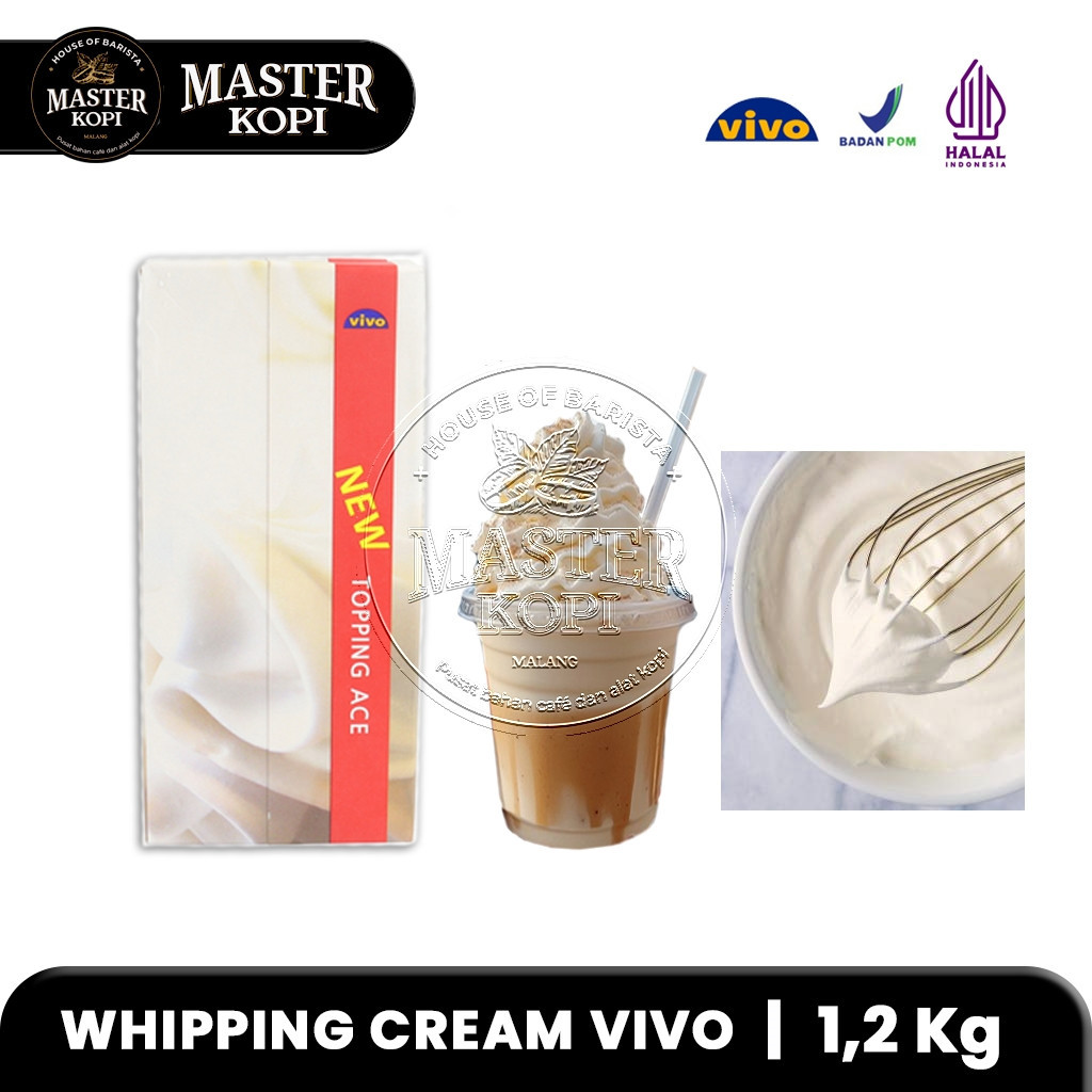 

Vivo Whipping Cream /Topping Ace Non Dairy 1,2kg KHUSUS INSTANT