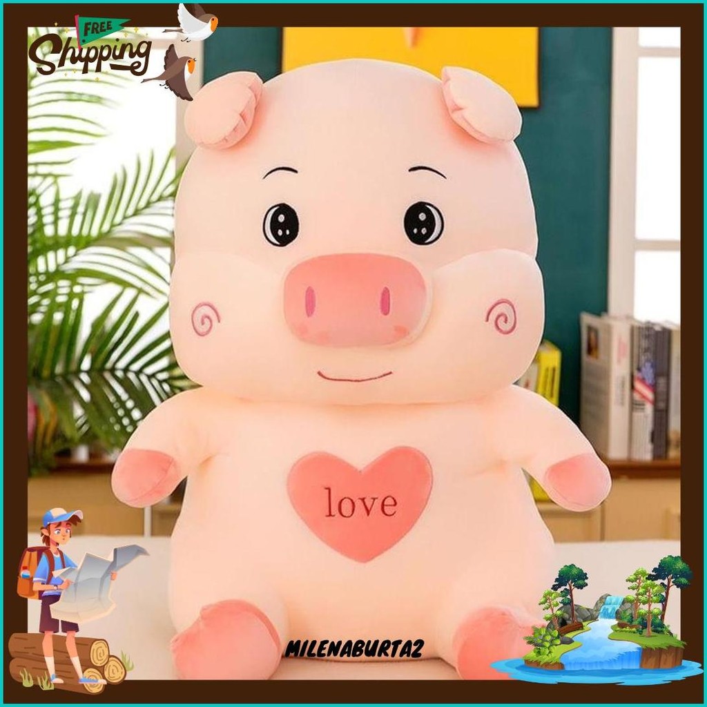 New Boneka Babi Love Fluffy Lucu Boneka Murah Murah