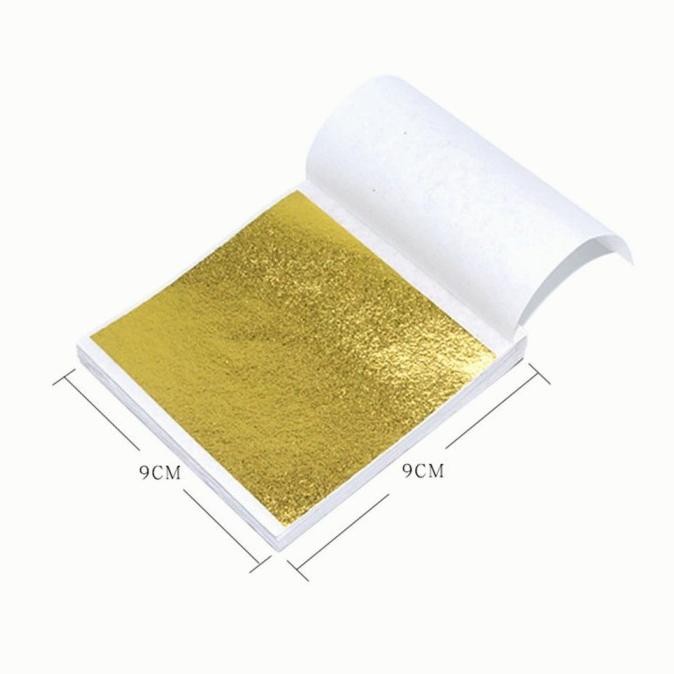 TERSEDIA GOLD FOIL LEAF GILDING 100 SHEETS LEAF FOIL SHEET GOLD FLAKES FOIL KERTAS FOIL EMAS GOLD