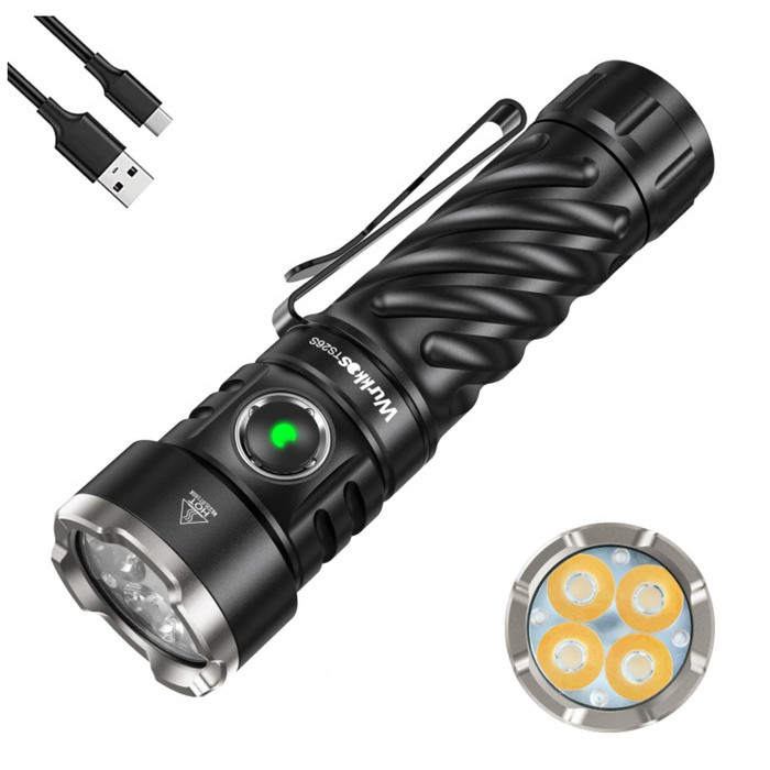 Senter Wurkkos TS26S 3100 Lumens, Baterai 5000mAh, Aluminium Alloy Hitam