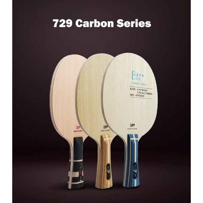 Friendship 729 Arylate Carbon Table Tennis Blade Racket Bat - Black Carbon,Fl